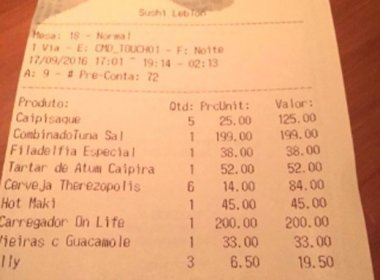 Restaurante carioca cobra R$ 200 por uso de carregador portátil