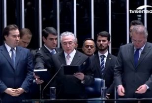 Temer disse que seu compromisso de "recolocar o Brasil nos trilhos"