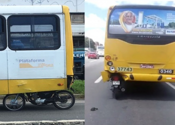 Salvador – Motocicleta penetra em chaparia de ônibus na BR 324; condutor morre na hora