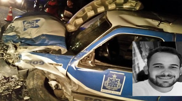 Jovem morre após colidir carro contra viatura da Polícia Civil de Pintadas