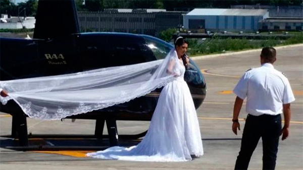 Após morte de noiva em helicóptero, flores do casamento serão usadas em velório