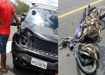 Motociclista morre ao colidir com Jeep na Estrada do Feijão
