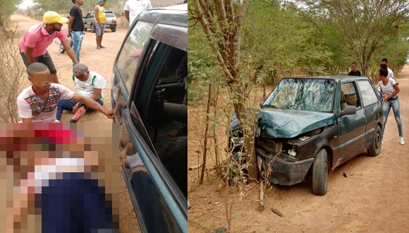 Mulher morre depois que veículo bateu em árvore na zona rural de Teofilândia