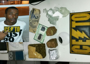 Suspeito preso com drogas, tinha caderno com anotações e comprovantes bancários no valor aproximado de R$ 30 mil