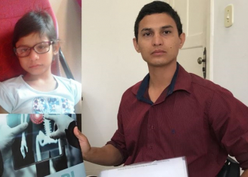 Coité – Pai luta para tratar da filha que está com tumor na cabeça e acusa hospital de negar tratamento