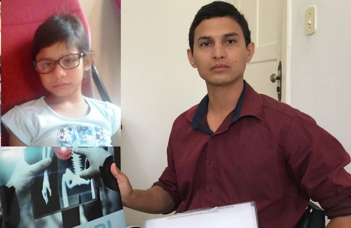 Coité – Pai luta para tratar da filha que está com tumor na cabeça e acusa hospital de negar tratamento