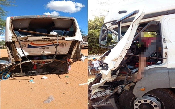 Carreteiro morre após colidir em traseira de micro-ônibus de romeiros de Serrinha e Teofilandia