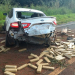 Traficante capota carro com 1 tonelada de maconha, ao fugir da PRF