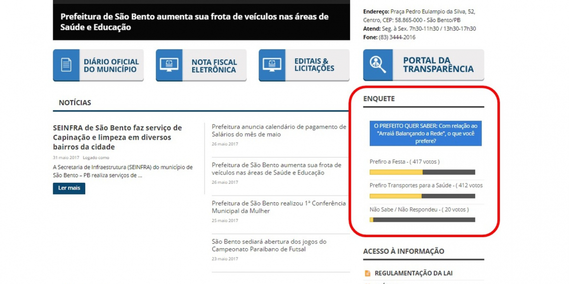 PB – Prefeito faz enquete para decidir se faz festa de São João ou compra ambulância