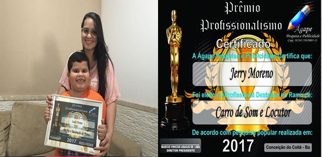 Ágape Pesquisa e Publicidade divulga vencedores do Prêmio Profissionalismo 2017 – Coité