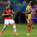 Bahia com um jogador a menos perde para o Flamengo por 1 a 0 e entra na zona de rebaixamento