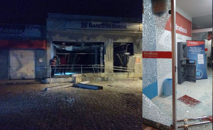 Bandidos explodem agências bancárias na cidade de Várzea da Roça