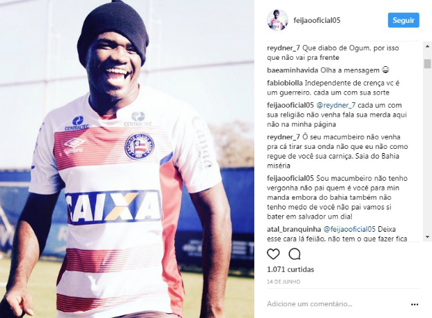 Por culto ao candomblé, Feijão é vítima de intolerância religiosa