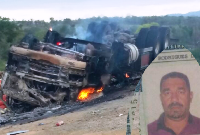 Identificado caminhoneiro que morreu em capotamento seguido de incêndio na BA 131