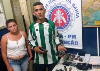 PM de Cansanção prende casal com armas e objetos roubados no estado de São Paulo