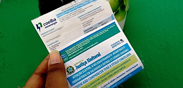 Contas de energia passam a exibir convocação para o recadastramento biométrico