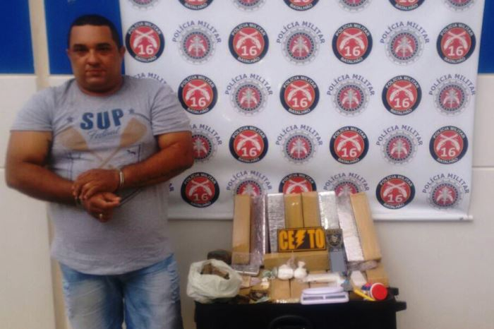 Homem é preso em flagrante acusado de tráfico de droga em pousada na cidade de Serrinha