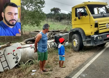 Motorista de caminhão pipa morre em capotamento na Ba 130