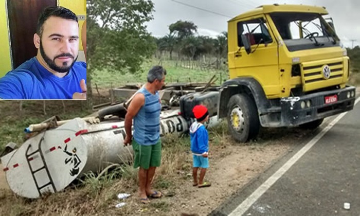 Motorista de caminhão pipa morre em capotamento na Ba 130