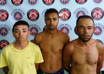 Coité – PM apresenta a Delegacia três acusados de assaltos a postos de combustível