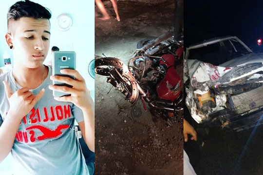 Jovem morre em acidente entre moto e carro na BA-120, que liga Cansanção a Monte Santo