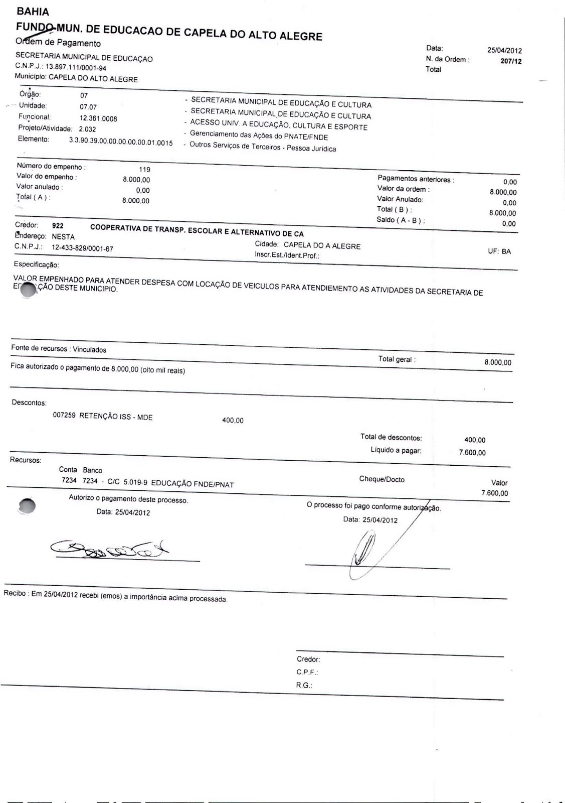 Prefeito de Capela do Alto Alegre divulga nota de esclarecimento sobre denúncia do MPF