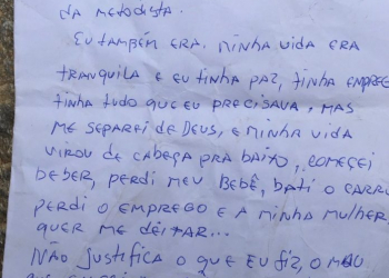 Arrependido, ladrão abandona carro, devolve objetos e deixa carta pedindo perdão para vítima