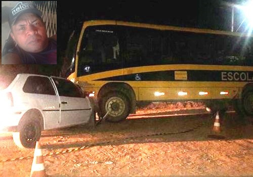 Motorista de Gol morre ao colidir veículo com ônibus escolar