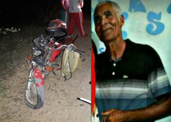 Idoso morre em acidente envolvendo moto e caminhão