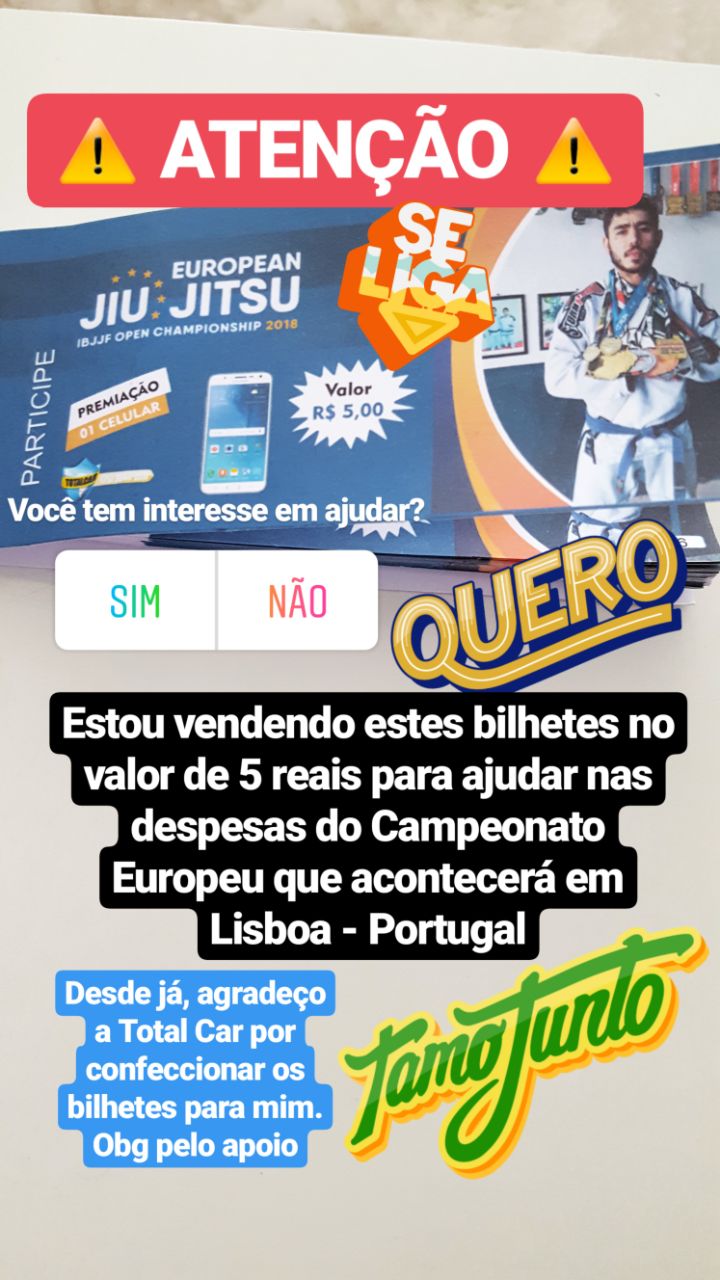 Sacrifício: lutador de Jiu-Jitsu de Nordestina rifa celular para viajar a Portugal onde participará de competição