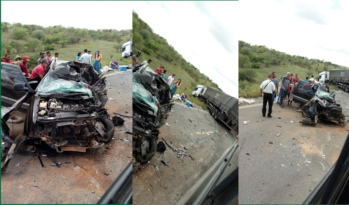 Grave colisão envolve carreta e S10 na BR 116/Norte um morto e três feridos (Atualizada às 19h27 )