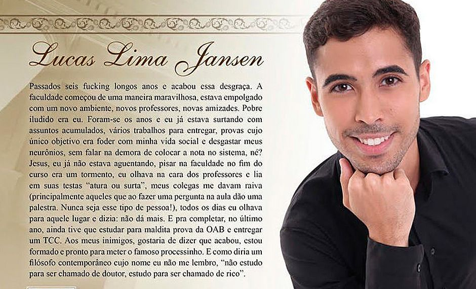 Convite de formatura ‘sincero’ viraliza: ‘Já não estava aguentando’