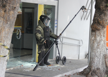 Equipe do BOPE resgata explosivo não detonado em caixa eletrônico do Banco do Brasil de Retirolândia