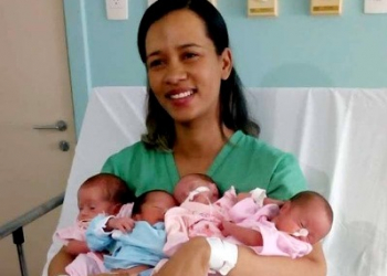 Agente de endemias de Riachão do Jacuípe dá à luz a quadrigêmeos