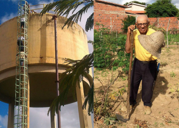 Quixabeira: aposentado de 105 anos que sempre comemorou aniversário subindo em caixa d’água, parou de subir a pedido da família