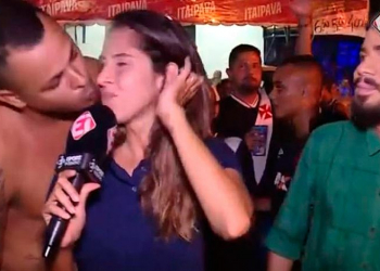 Repórter é surpreendida com beijo na boca: ‘Mereço ser respeitada’