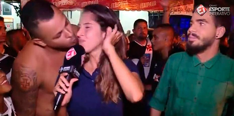 Repórter é surpreendida com beijo na boca: ‘Mereço ser respeitada’