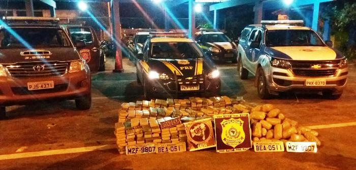 PM e PRF apreendem meia tonelada de maconha na BR-116