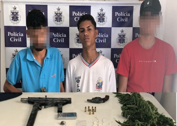 Coité – Operação da Policia Civil prende três suspeitos e com eles apreende revólver, submetralhadora artesanal e droga
