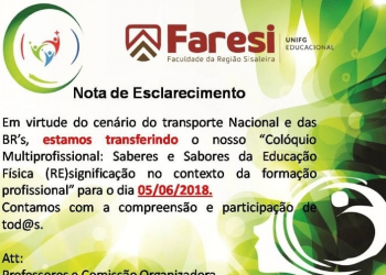 Colóquio Multiprofissional que seria realizado na Faresi é adiado