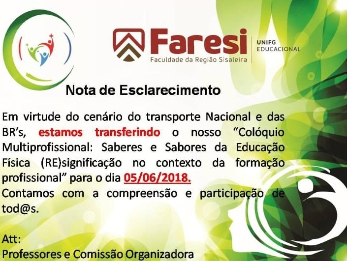 Colóquio Multiprofissional que seria realizado na Faresi é adiado
