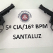 Dois revólveres furtados durante tentativa de roubo ao Banco do Brasil de Santaluz são recuperados pela Polícia Militar