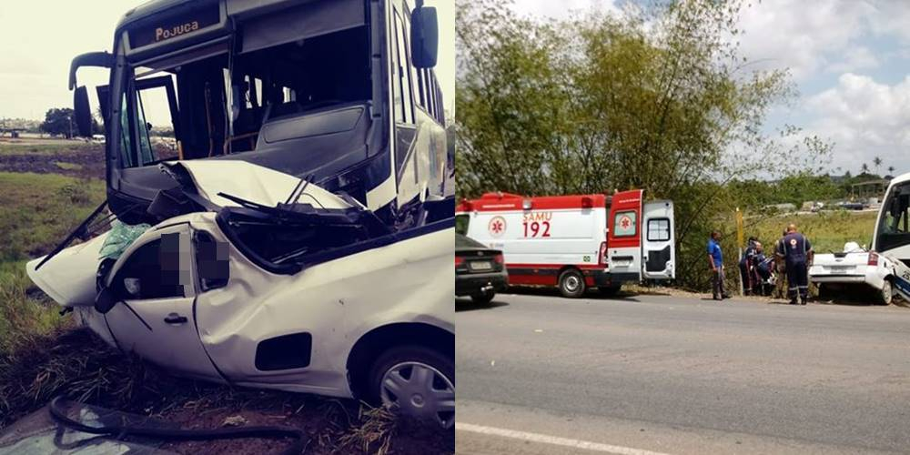 Dois homens morrem em acidente entre picape e ônibus na BR-110