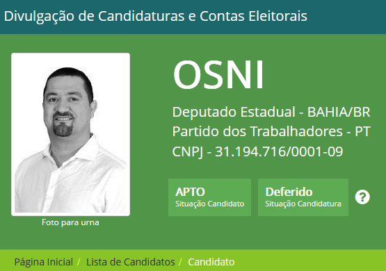 TSE defere candidatura de Osni Cardoso que vai disputar uma vaga de deputado estadual