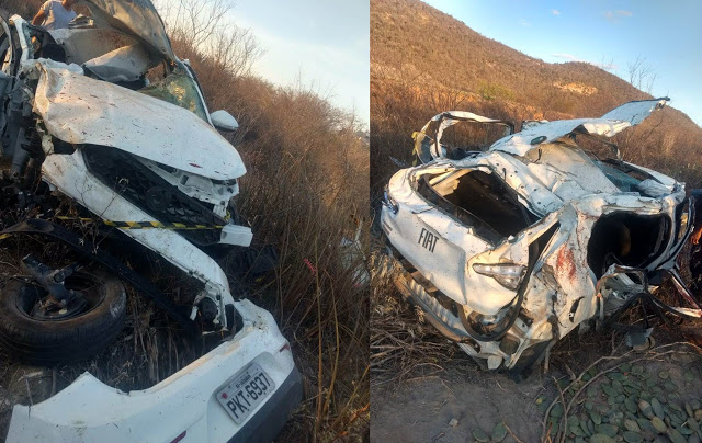 Três pessoas morrem e uma fica ferida em capotamento na BR 407 em Jaguarari