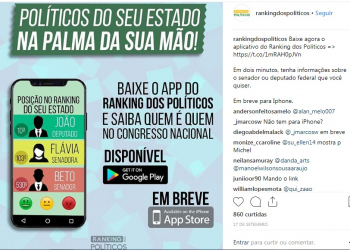Ranking dos Políticos lança App que ajuda cidadão nas eleições
