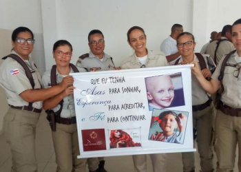 Policiais femininas do 16ºBPM participam de campanha em prol das crianças que lutam contra o câncer