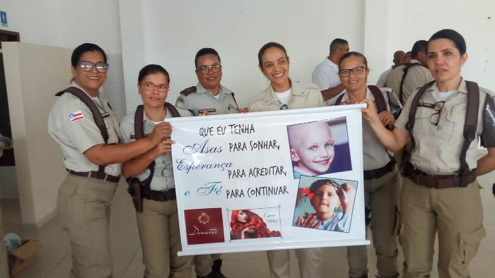 Policiais femininas do 16ºBPM participam de campanha em prol das crianças que lutam contra o câncer