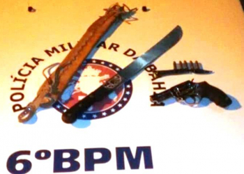 PM de Cansanção prende em flagrante homem que exibia arma durante festa na zona rural do município