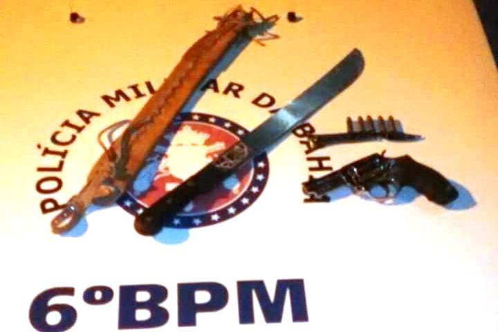 PM de Cansanção prende em flagrante homem que exibia arma durante festa na zona rural do município